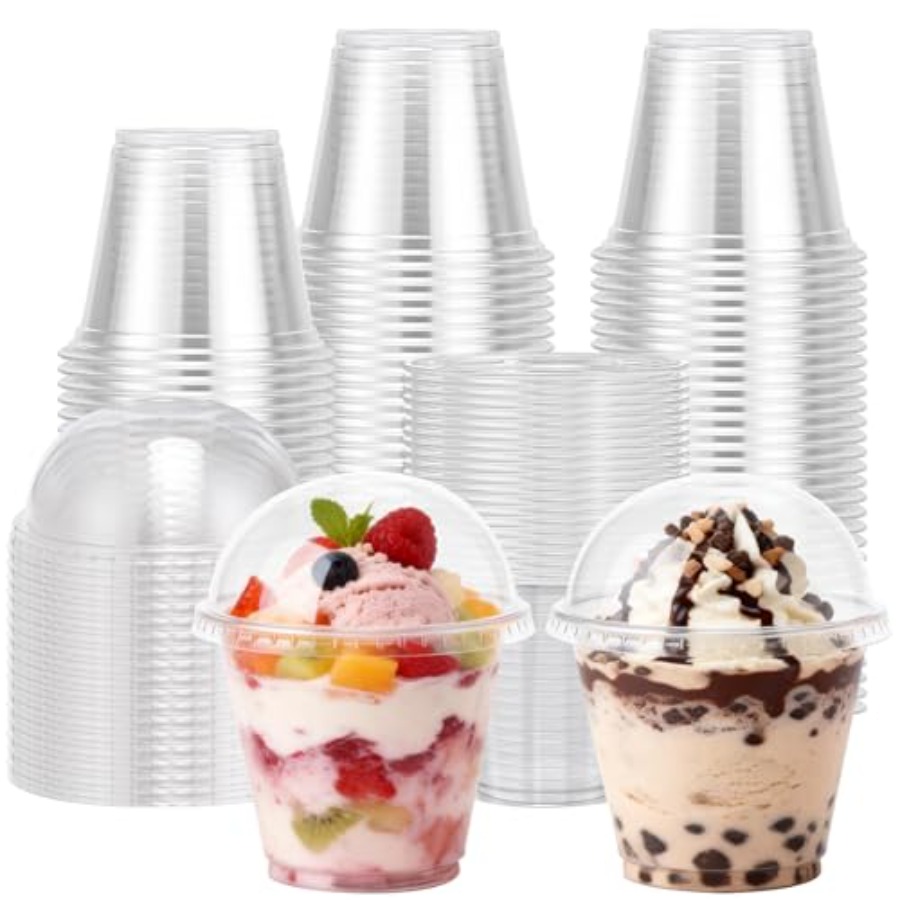 Plastic Dome Clear - 200 Pack 9 oz Clear Plastic