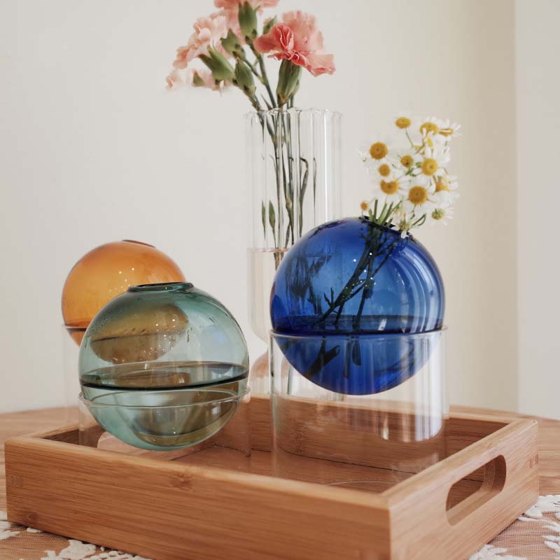 Propagation Station Vase - Mini Round Flower Vase Hydroponic Container