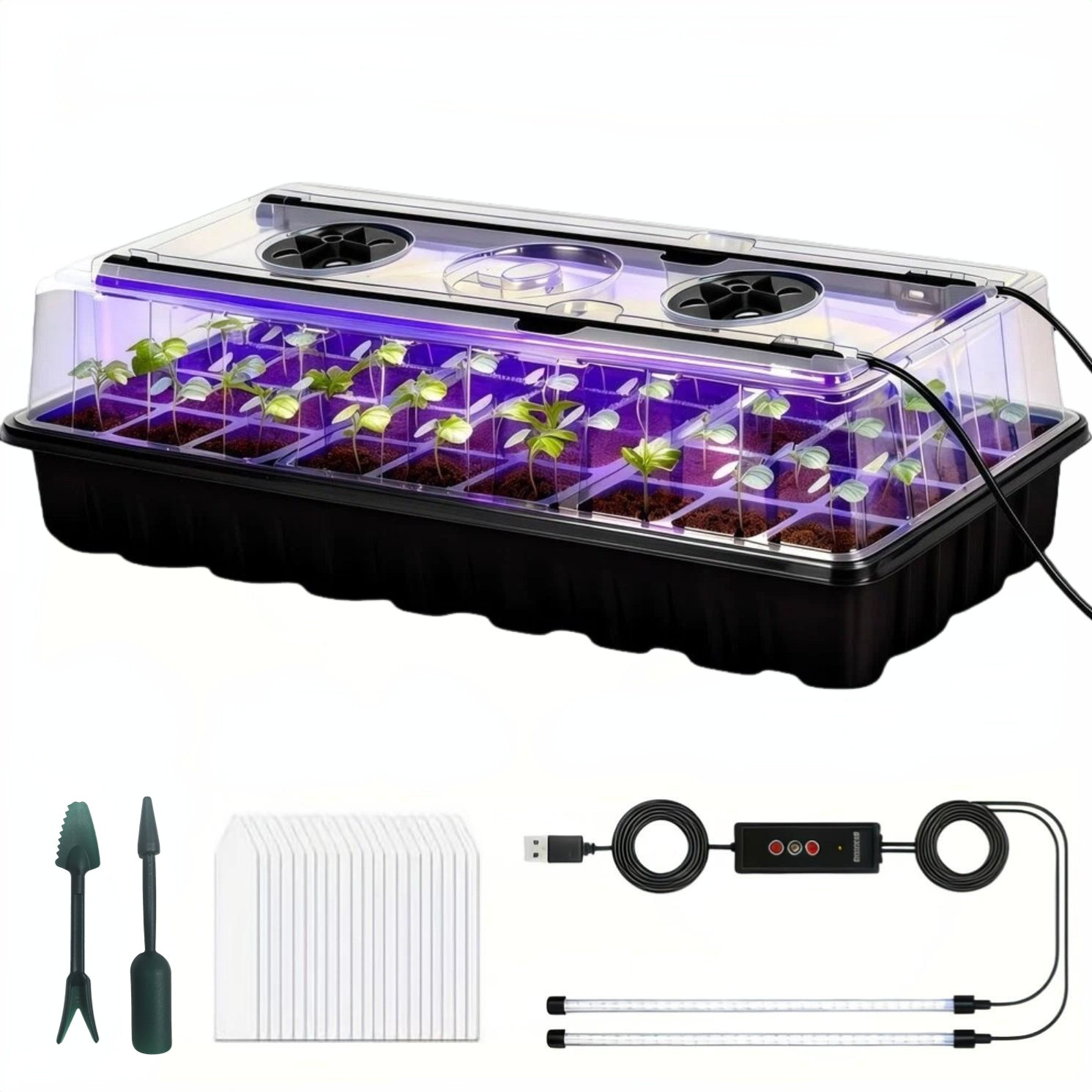 Humidity Dome Kit - 36-Cell Seed Starter Tray w/ Grow