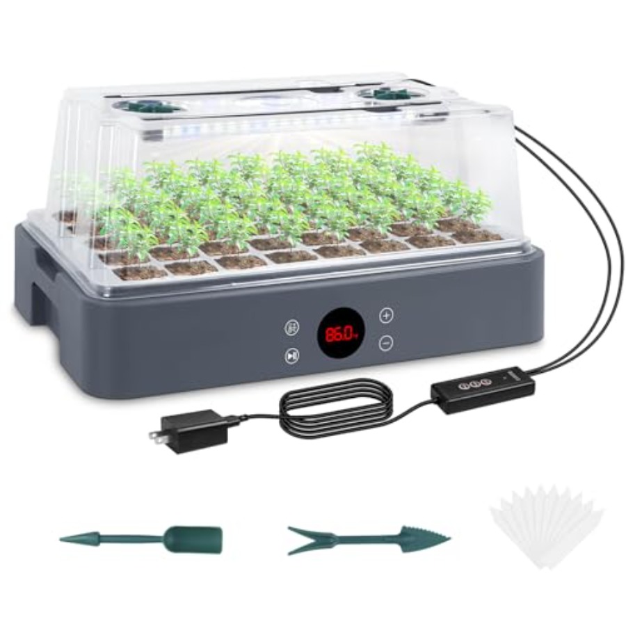 Humidity Dome Kit - Seed Starter Tray with Grow Light,