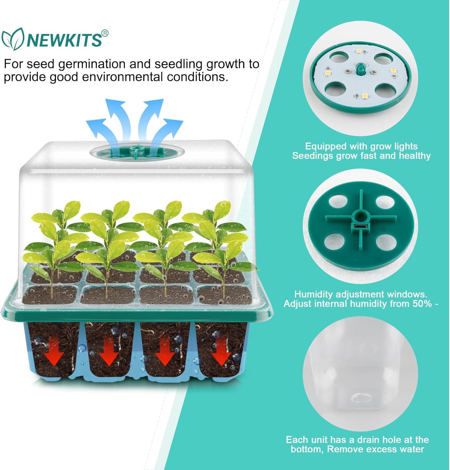 Seed Starter Tray with Grow Li - Humidity Dome Kit recension och pris