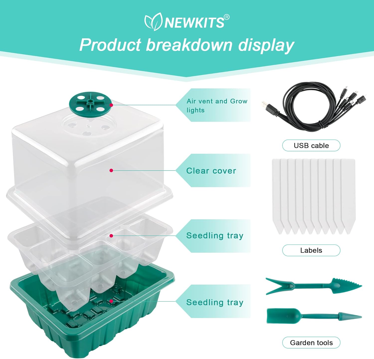 Seed Starter Tray with Grow Li - Humidity Dome Kit recension och pris