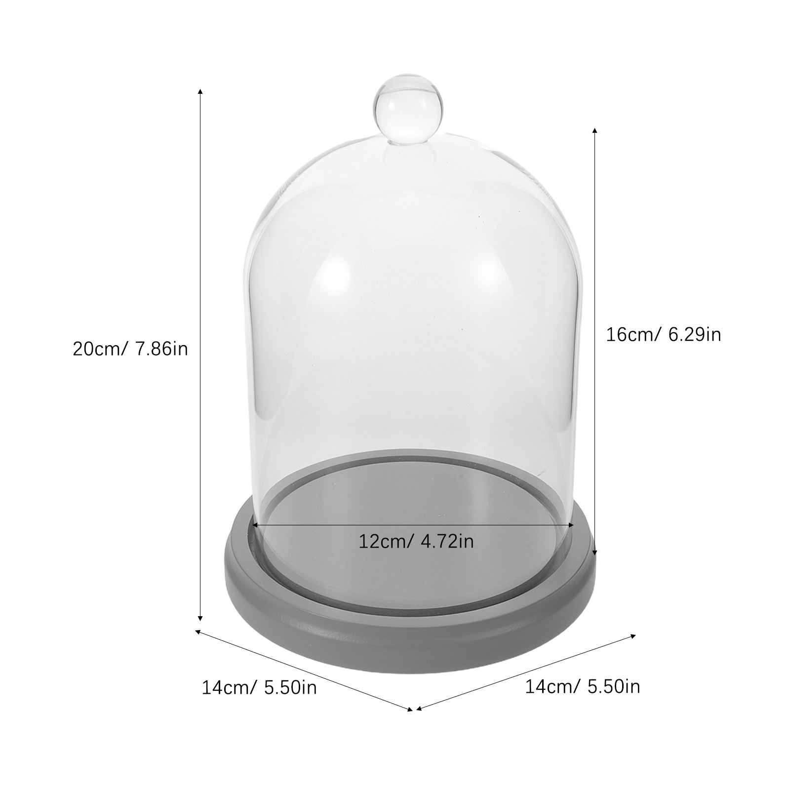 Glass Dome Cloche Clear Bell J - Plastic Dome Clear recension och pris