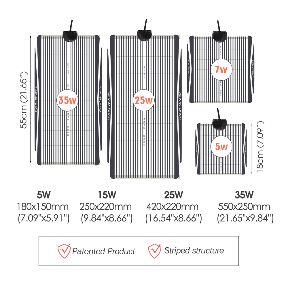 5W 15W 25W 35W Graphene Reptil - Heat Mat Seedling recension och pris