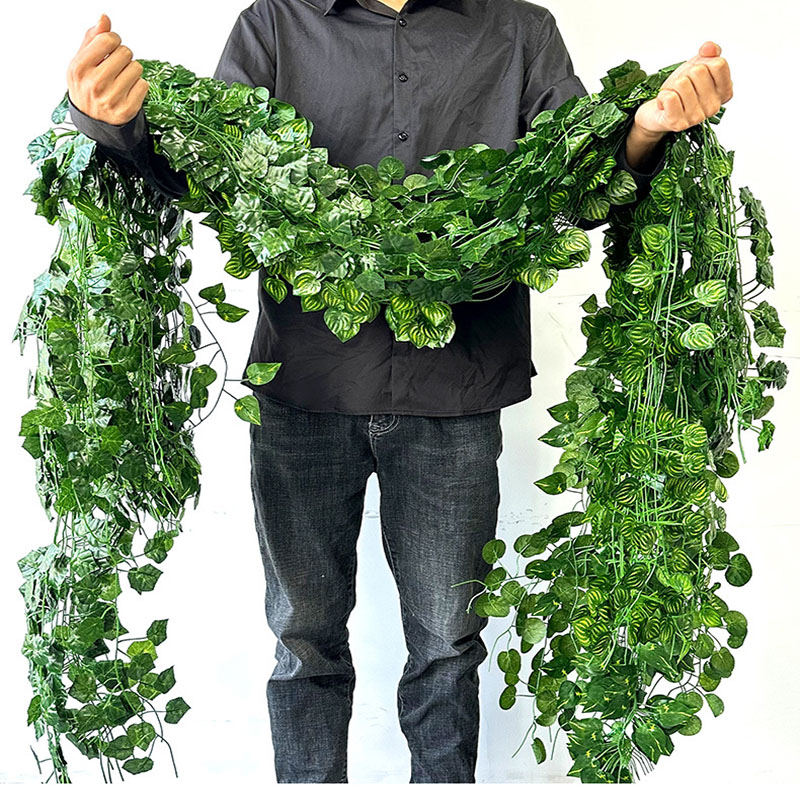 2.1M Green Ivy Leaf Hanging Vi - Sphagnum Moss Dry recension och pris