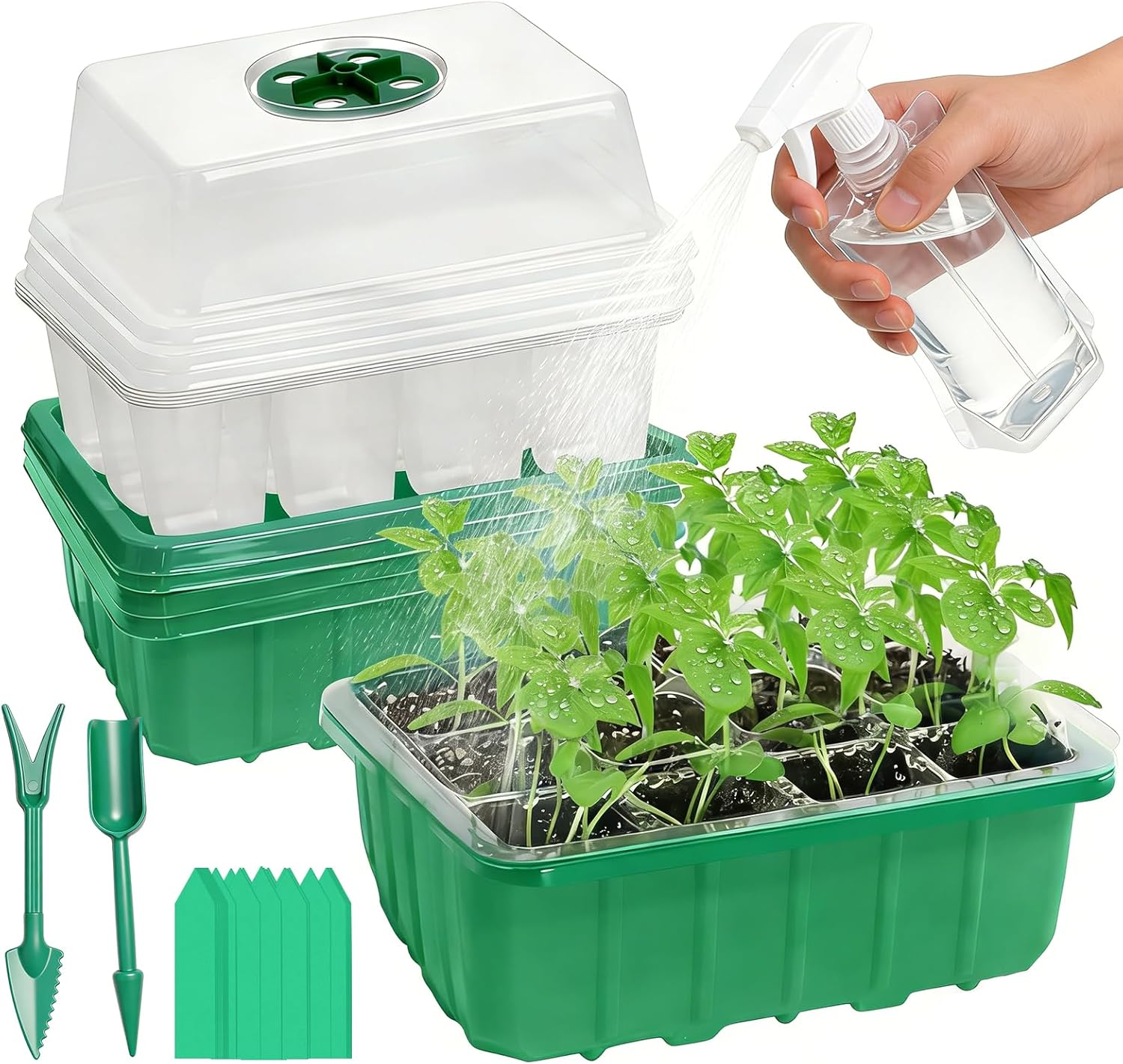 5-Pack Seed Starter Tray Kit w - Humidity Dome Kit recension och pris