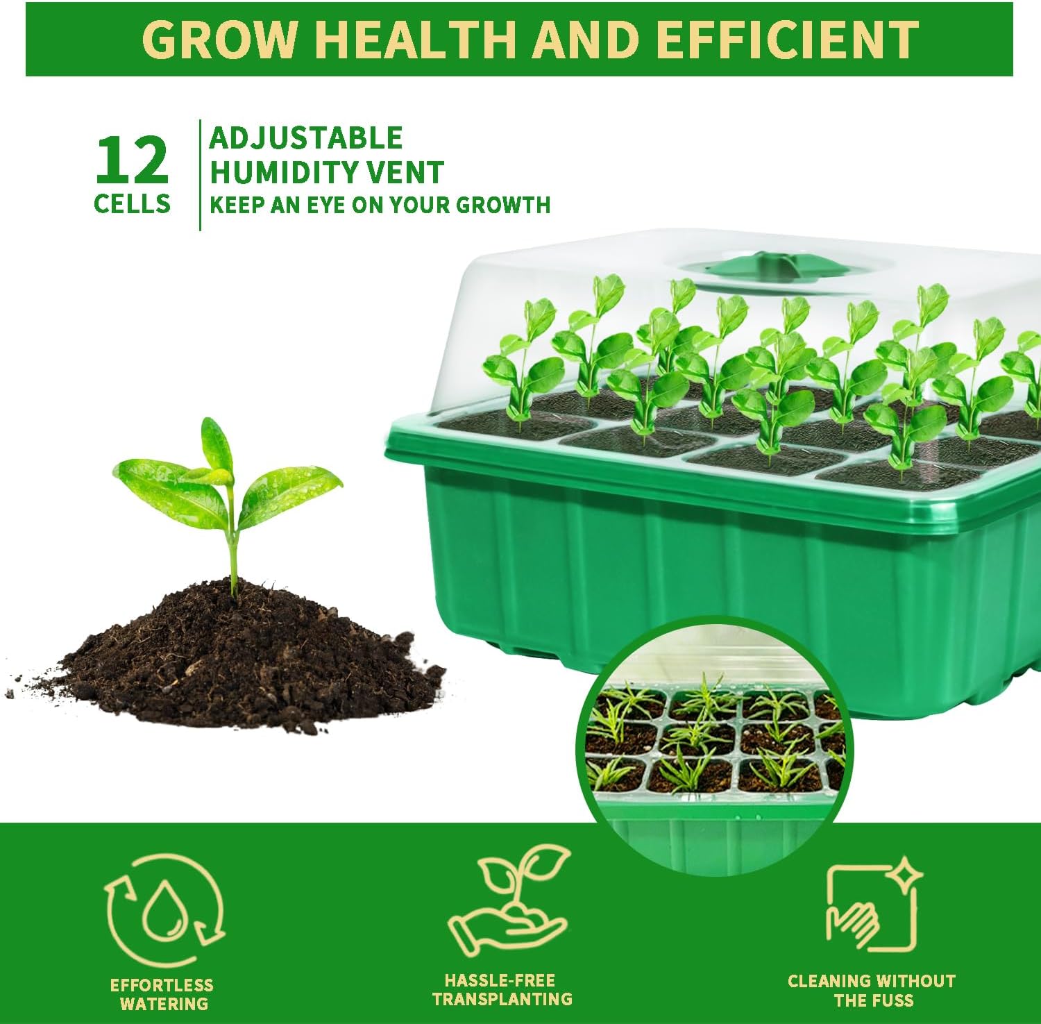 5-Pack Seed Starter Tray Kit w - Humidity Dome Kit recension och pris