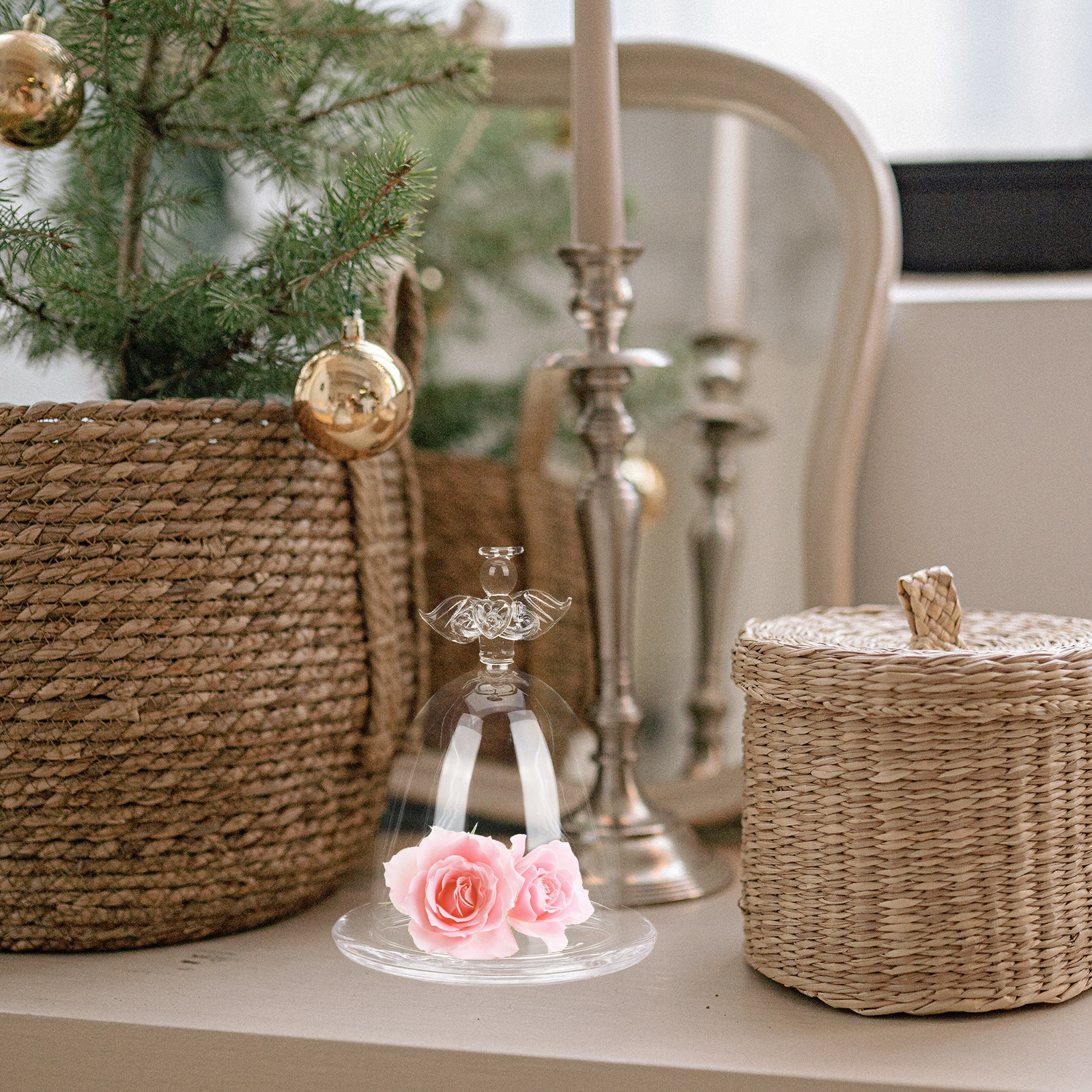 Angel Shaped Glass Dome Preser - Plastic Dome Clear recension och pris