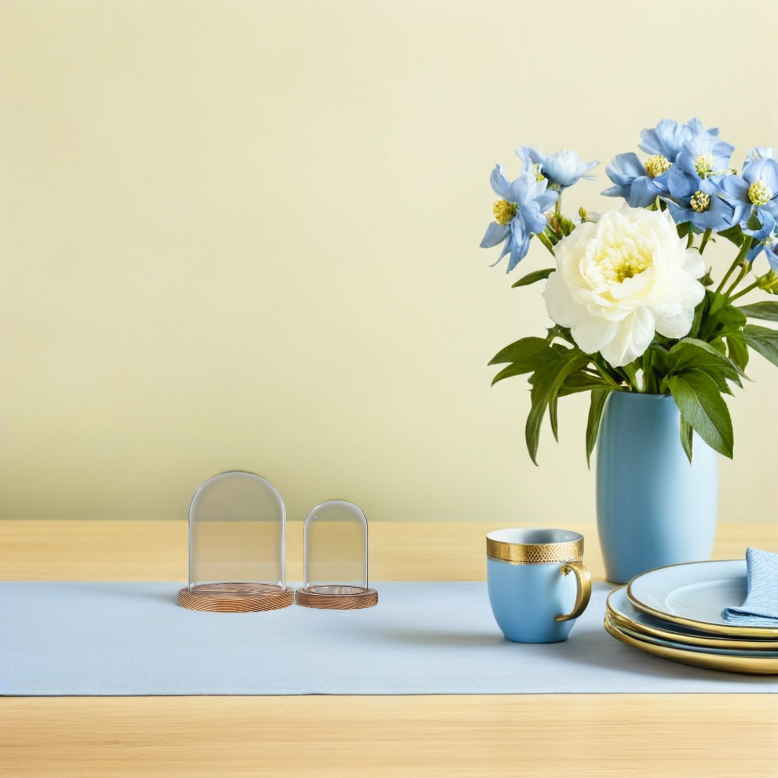 2Sets Clear Glass Display Dome - Plastic Dome Clear recension och pris