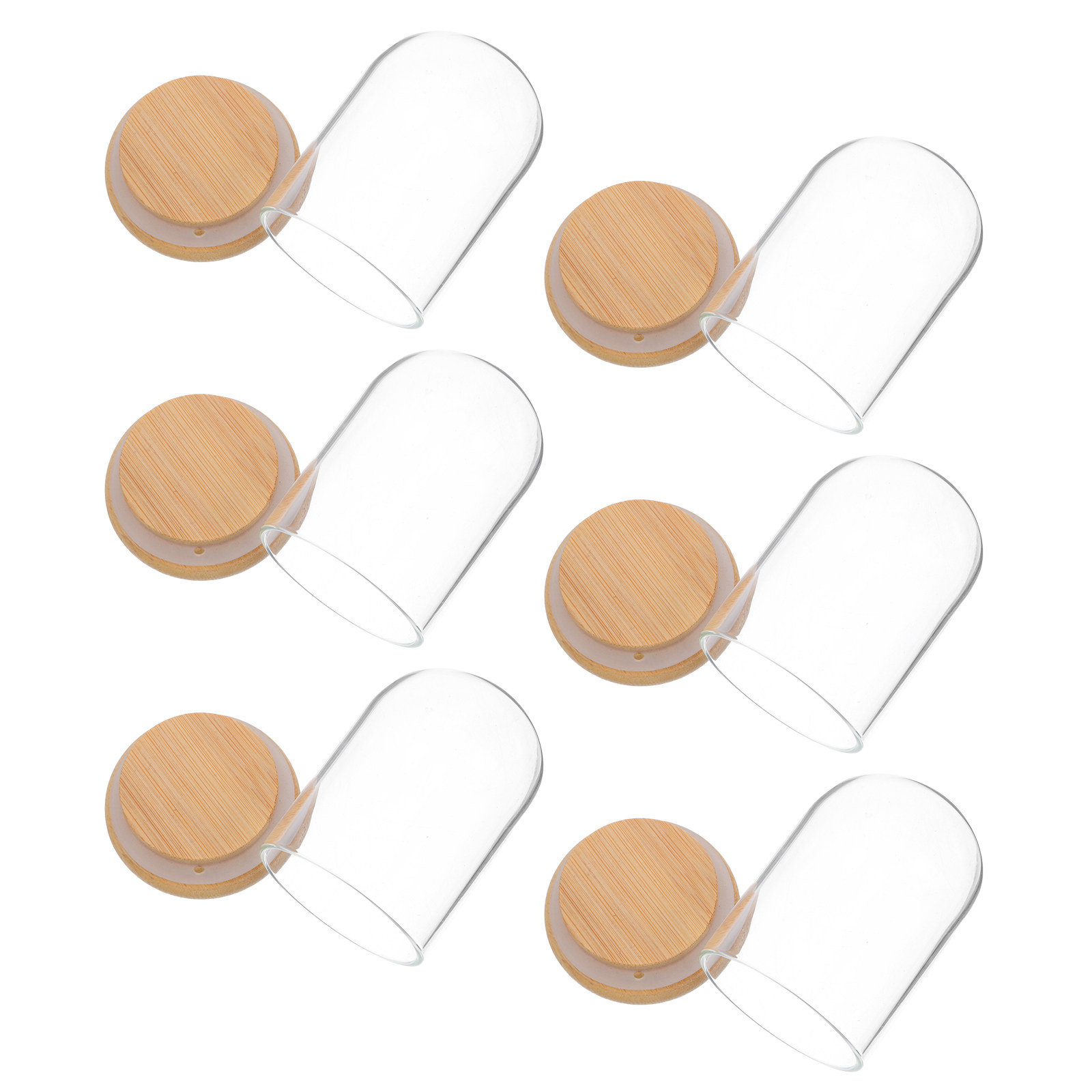 6Pcs Clear Glass Cloche Dome D - Plastic Dome Clear recension och pris