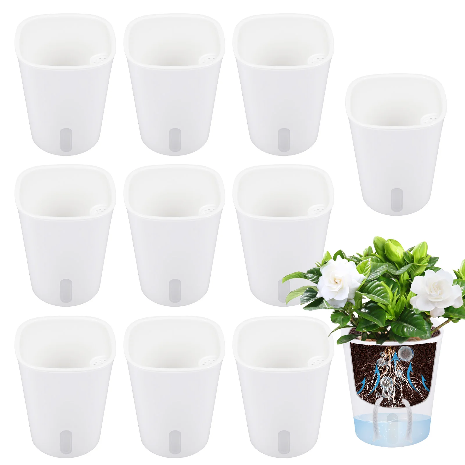 10 Pcs Self Watering Planter L - Self Watering Insert recension och pris