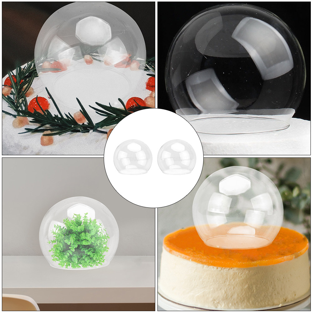 2Pcs Clear Glass Dome Display  - Plastic Dome Clear recension och pris